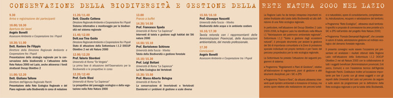 Convegno conservazione della biodiversit nel Lazio.